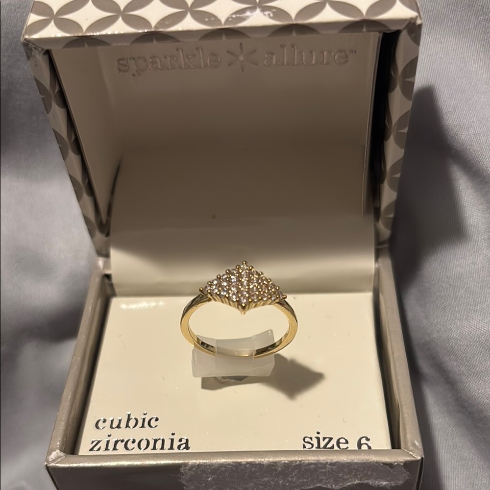 Gold colored Cubic Zirconia Ring
